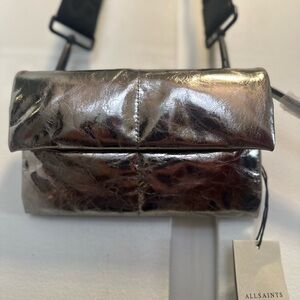 All Saints Ezra quilt crossbody Gunmetal grey Bag